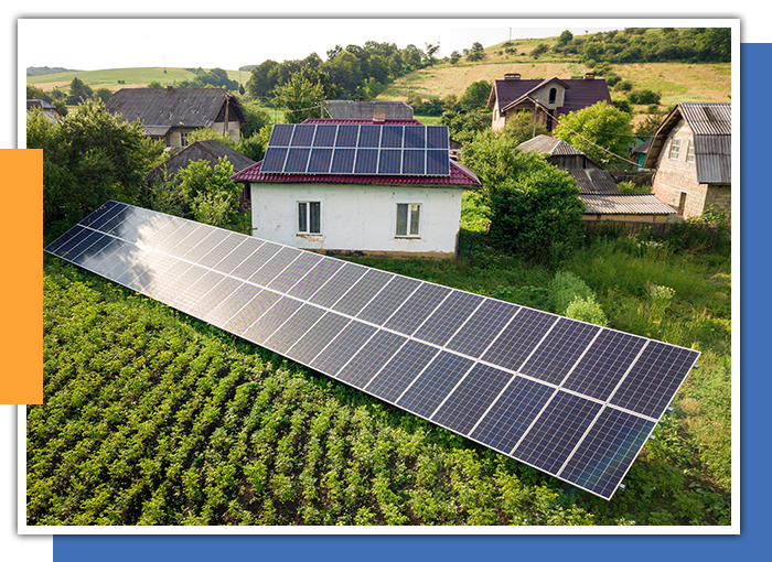 Image of a farm with a solar panel
