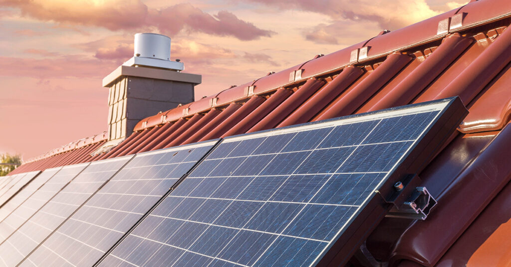 Image of solar panels on a roof