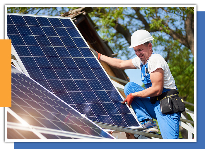 image of a professional installing a panel