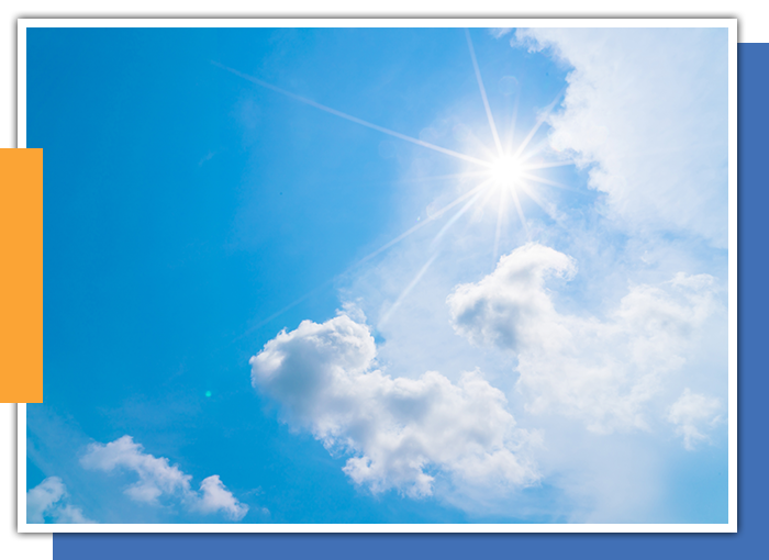 Image of the sun against a clear blue sky