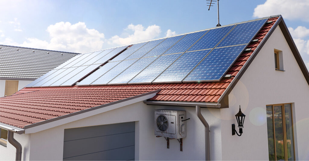 Image of a solar panel on a roof