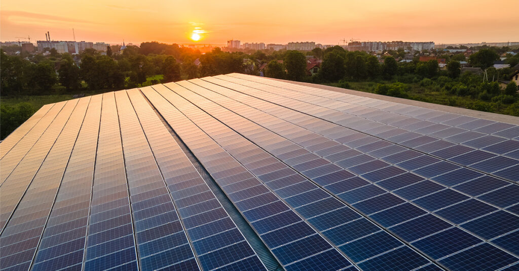 Image of solar panels on a roof