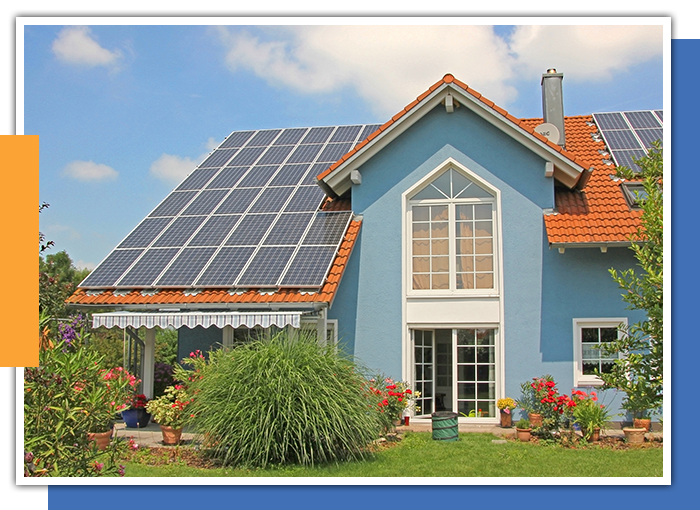 Image of a house with solar panels installed
