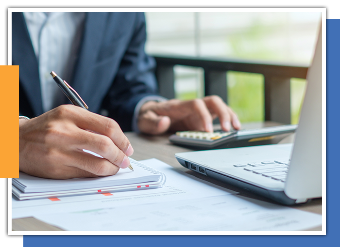 Image of a person paying taxes