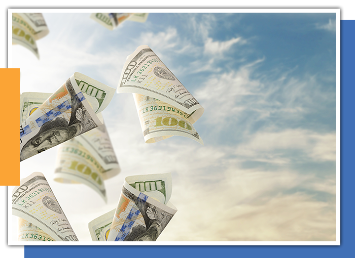 Image of money in the air