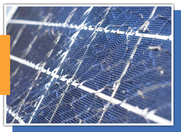 Image of a broken solar panel
