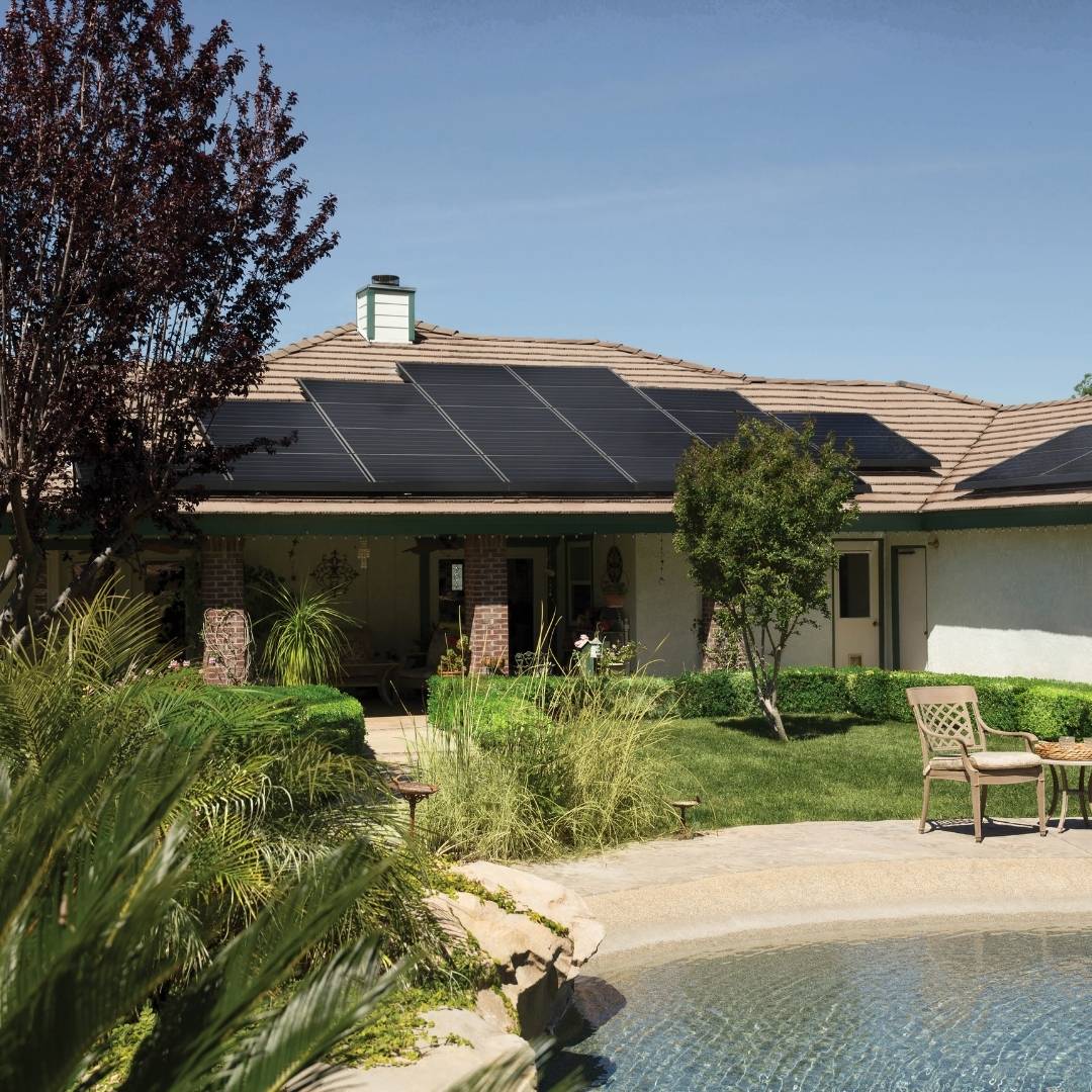Solar panels on a home