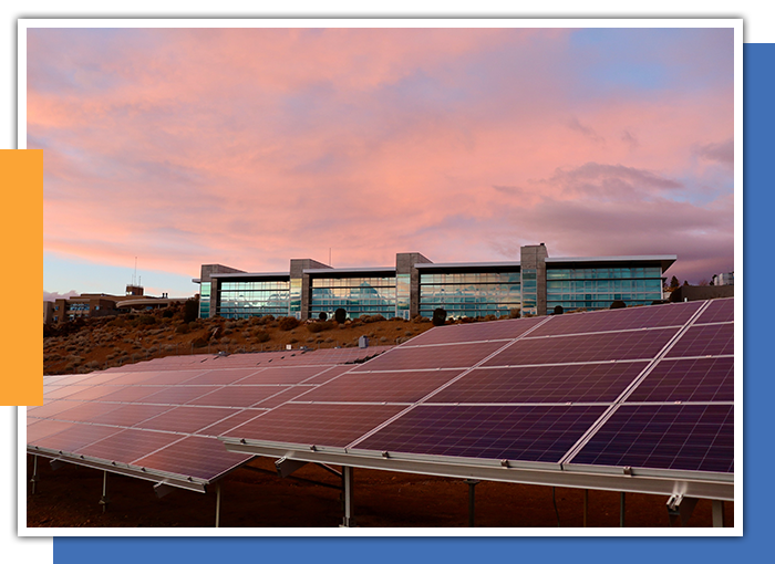 small business powered by solar panels