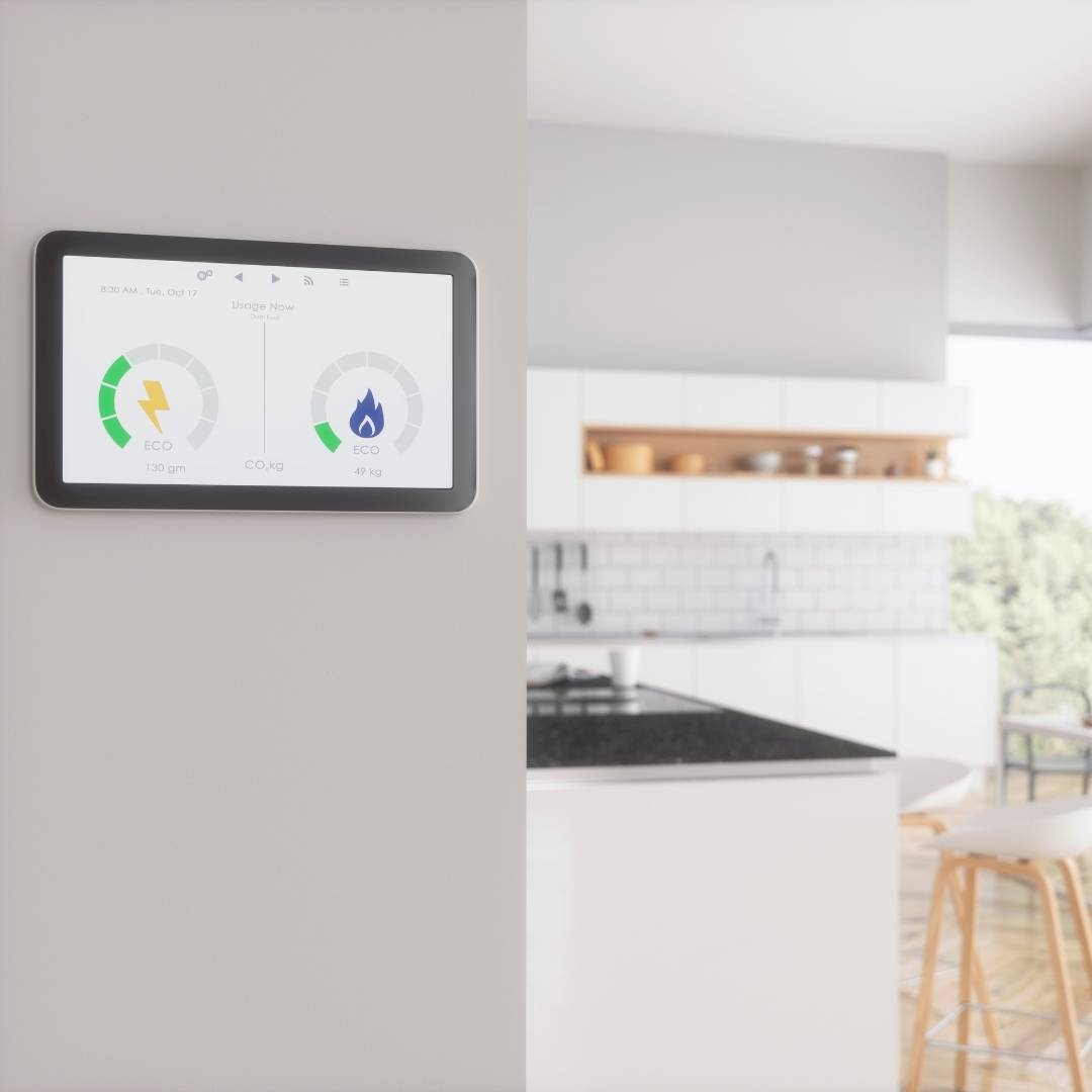 A wall-mounted smart home energy device