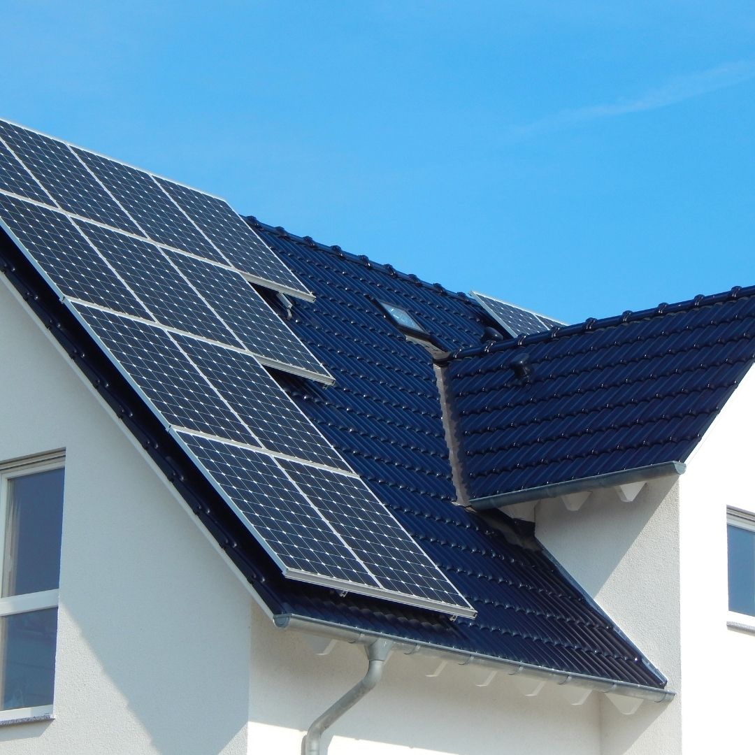 solar panels on residential roof