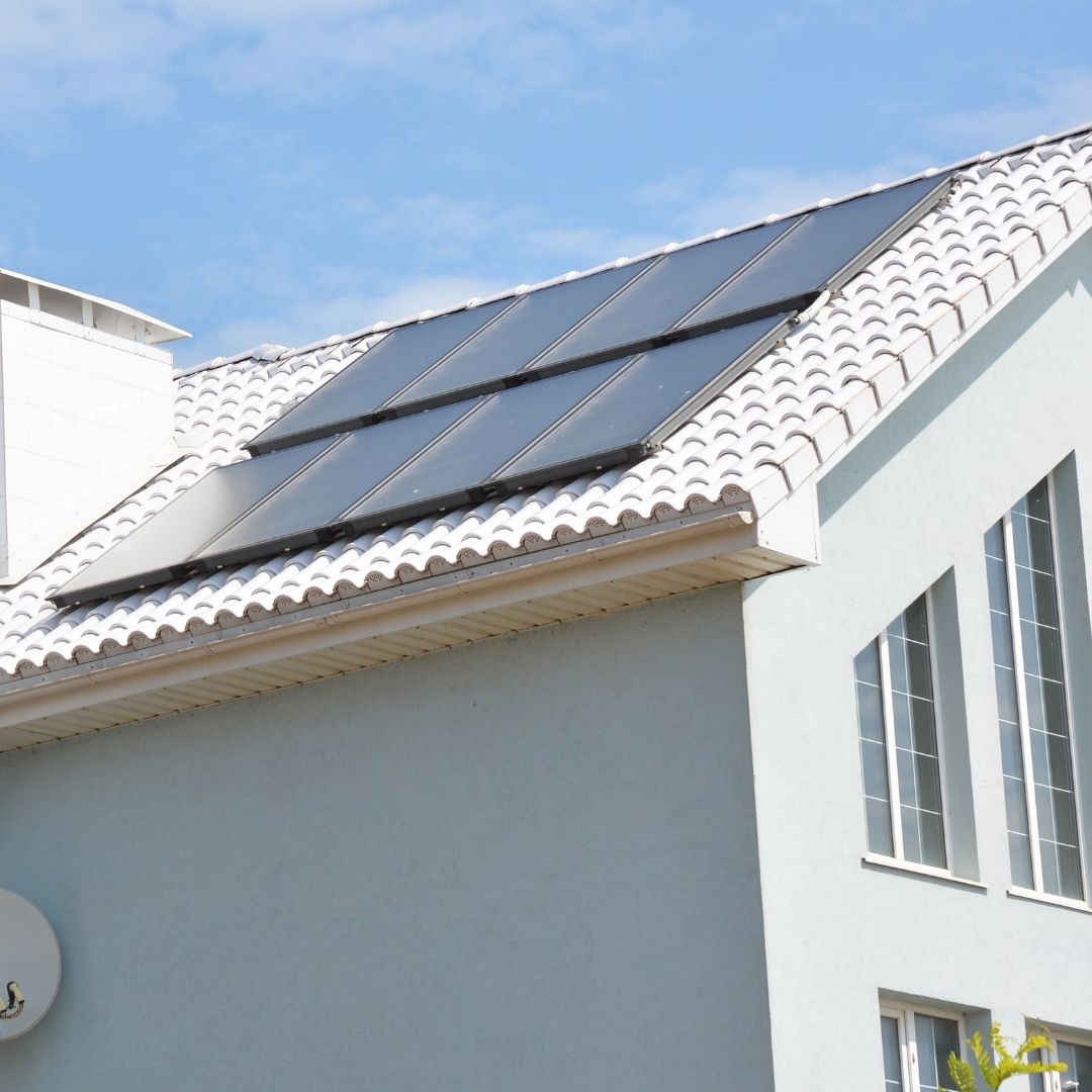 solar panels on white roof