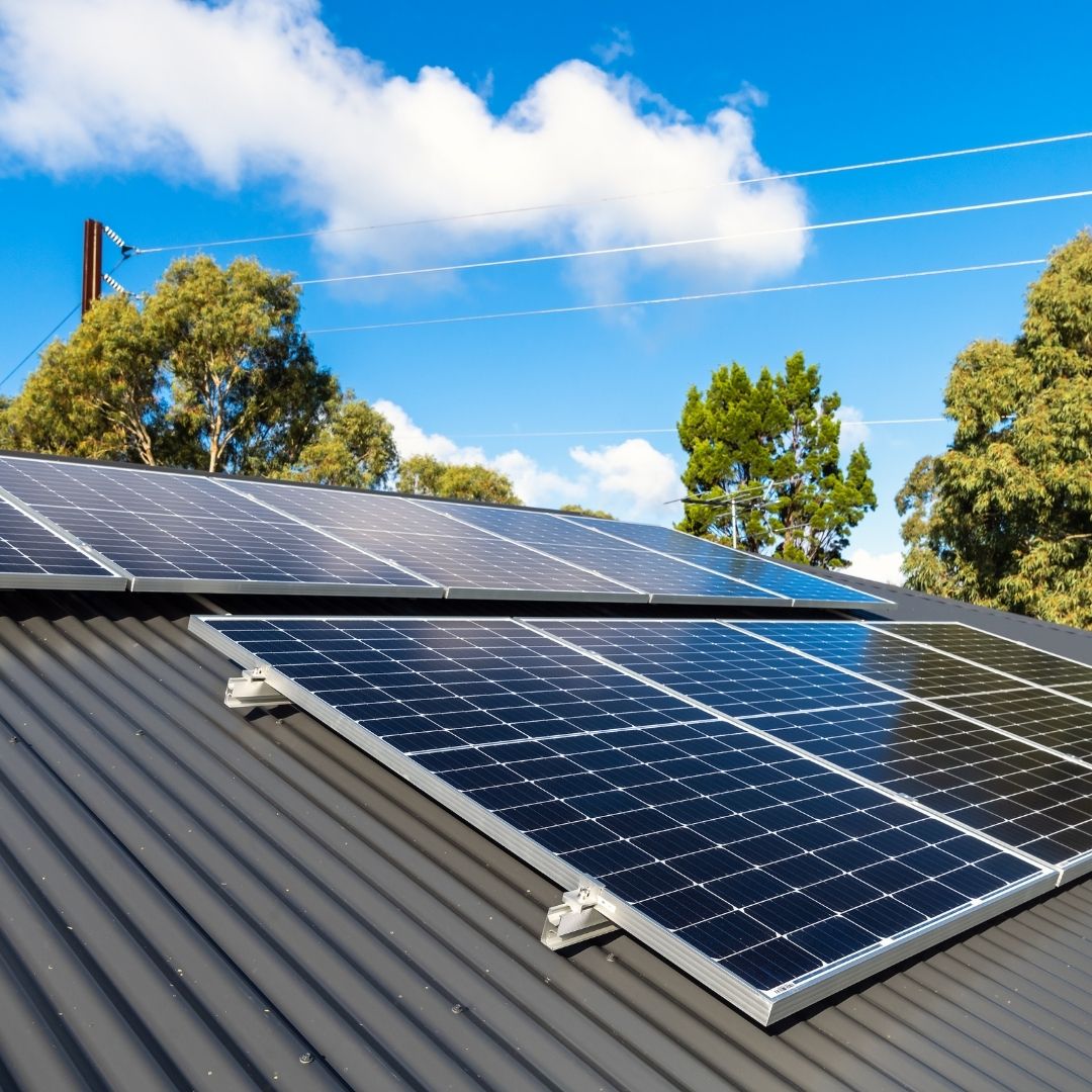 solar panels on roof