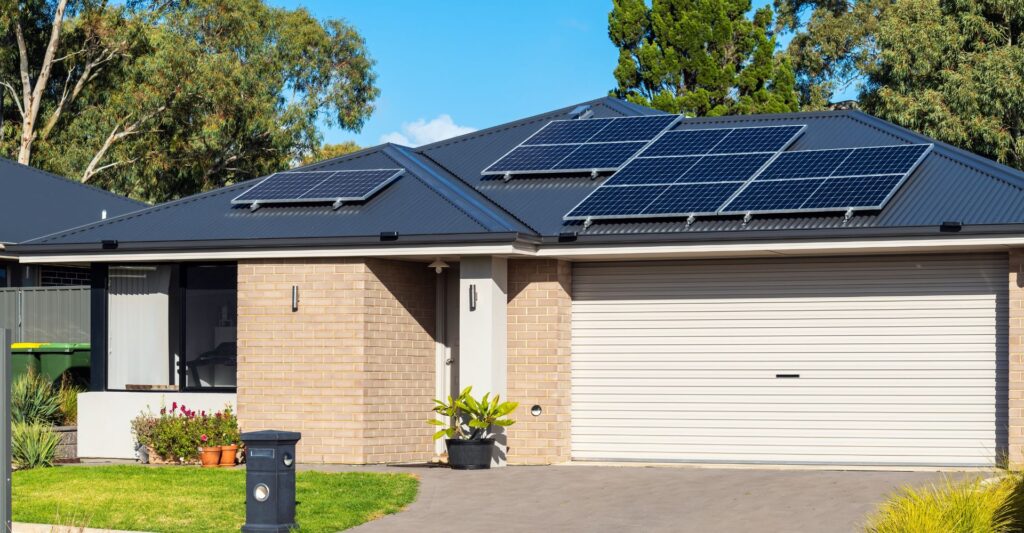 Home with solar panels