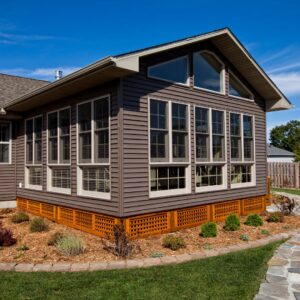 Exterior of a house in the sun