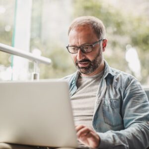 Person using a laptop