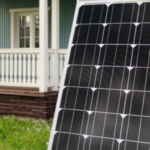 solar panel leaning against house