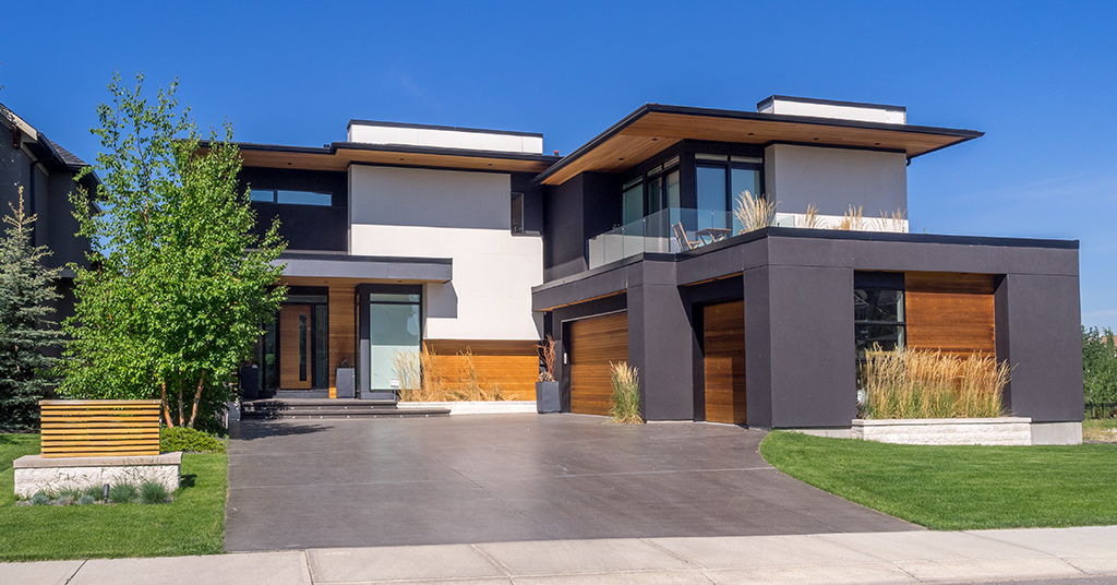 a modern home with lots of sunshine