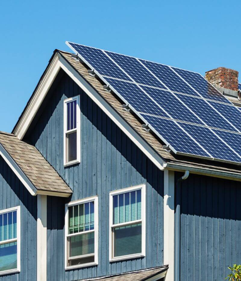 residential house with solar panels