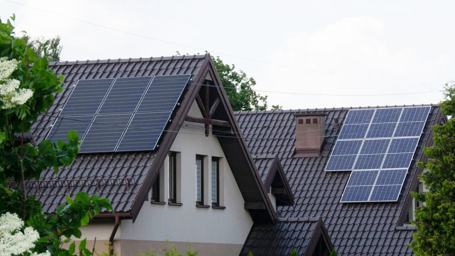 solar panels on a home