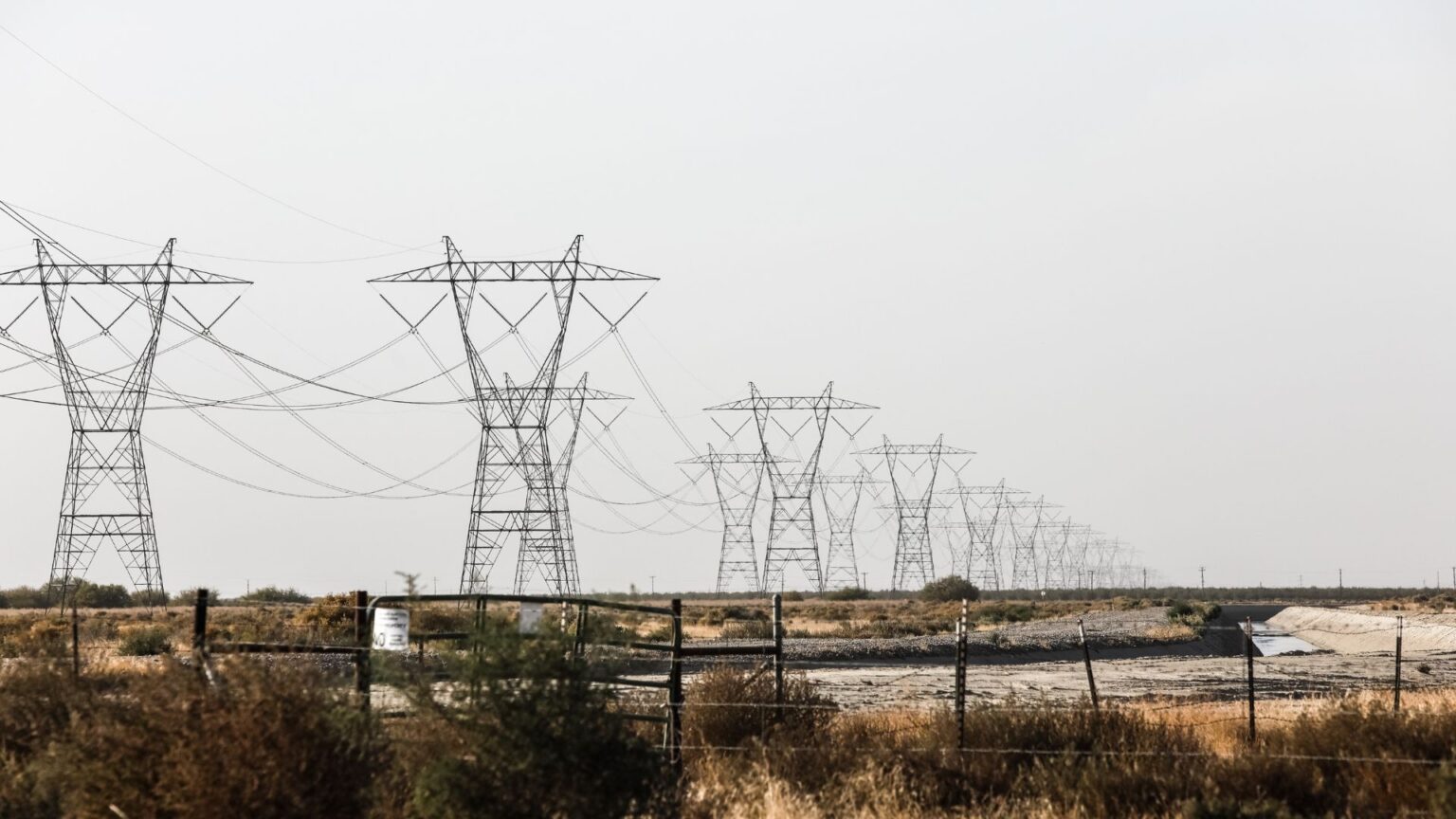 powerlines over a city