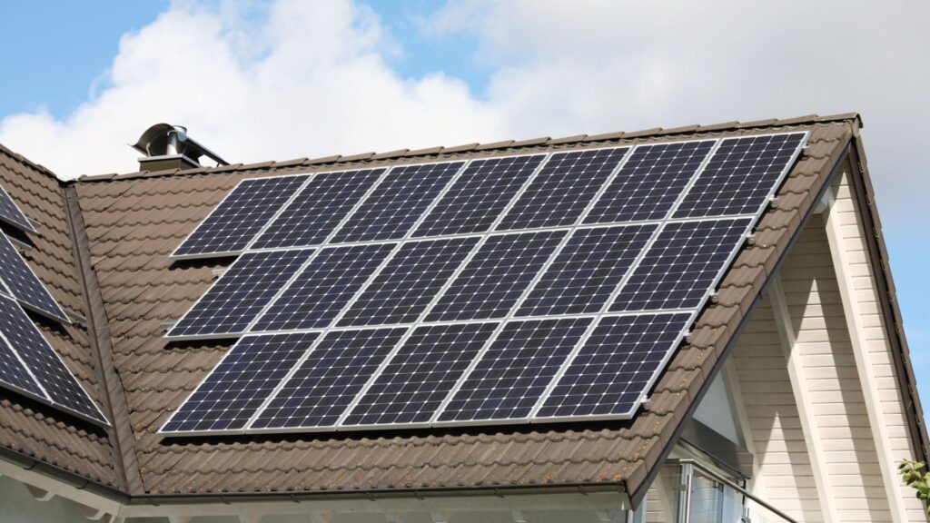 Solar panels on the roof of a home