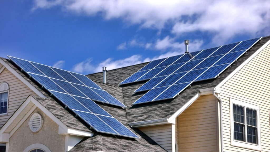 Home with solar panels