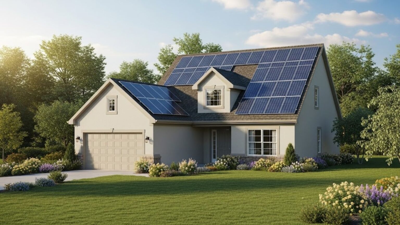 home with solar panels