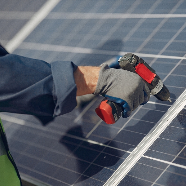 image of a solar panel installation