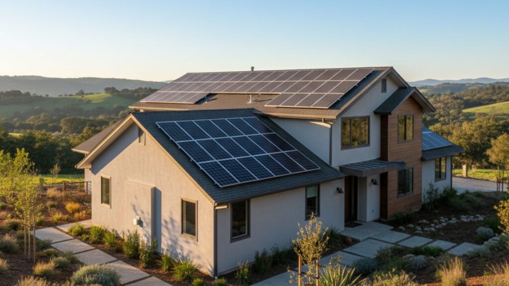 home with solar panels