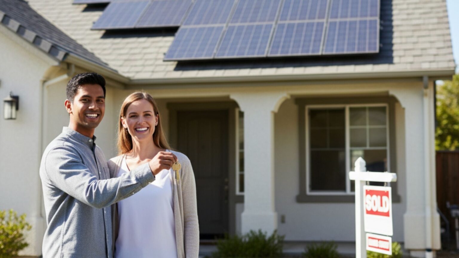new owners of house with solar panels