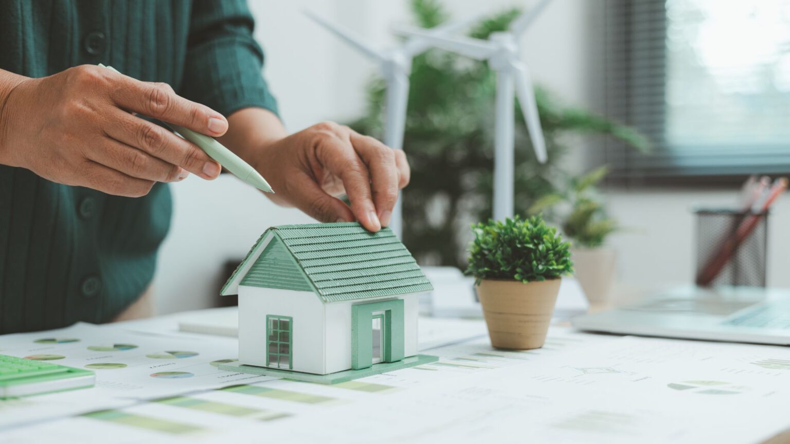 Model home on a desk.