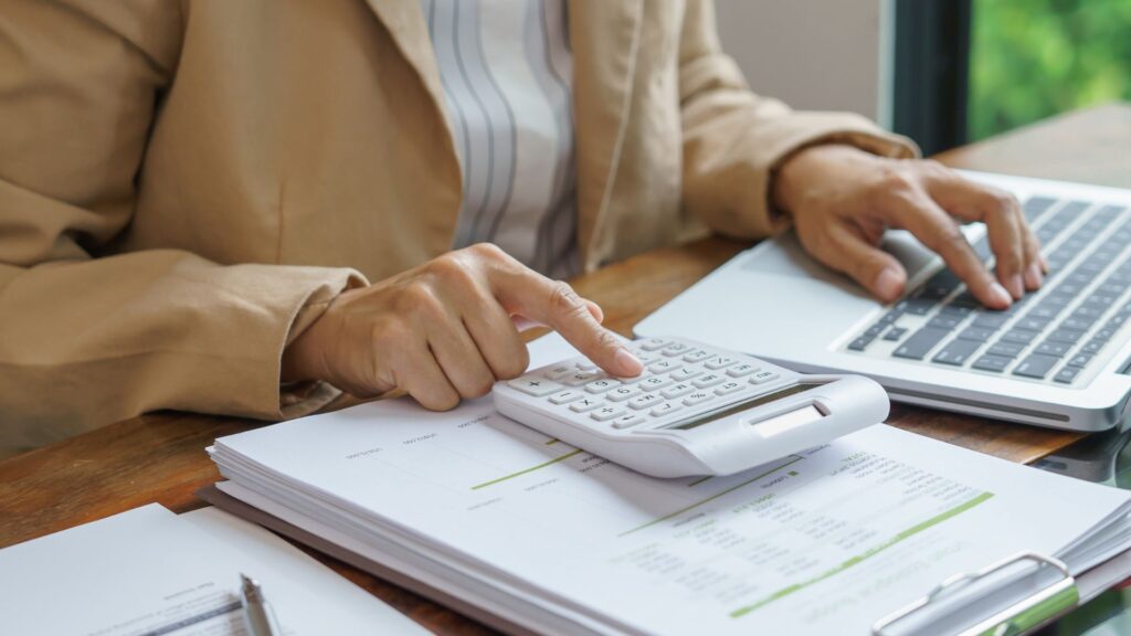 Person doing paperwork.