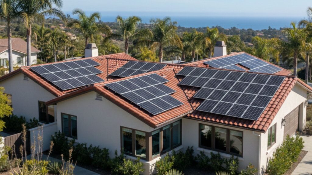 Solar panels on a California home.