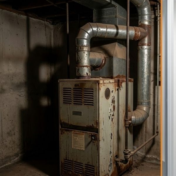old gas furnace