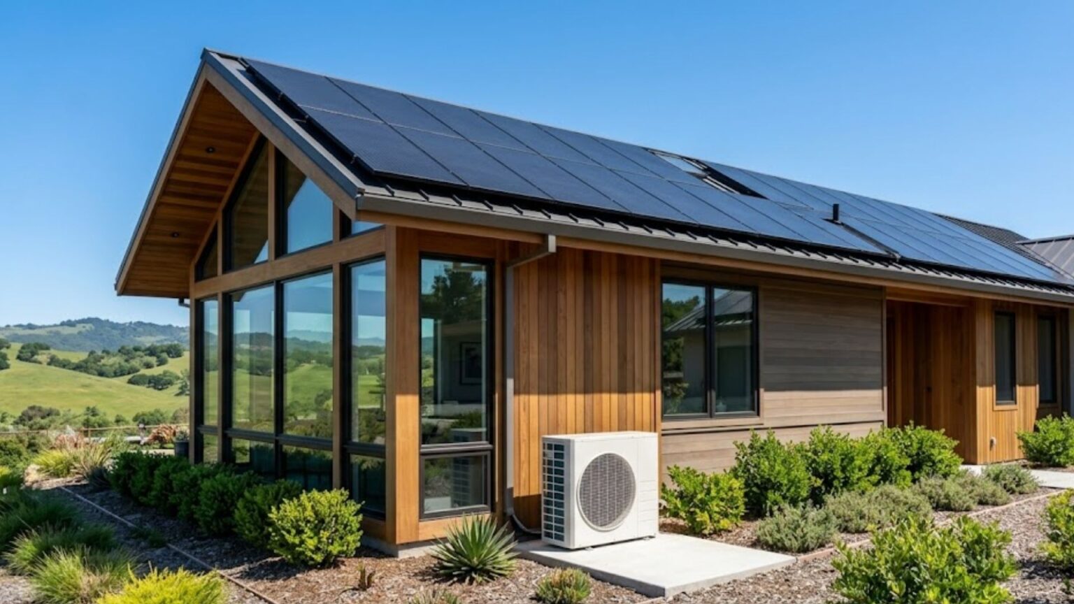 house with new heat pump hvac