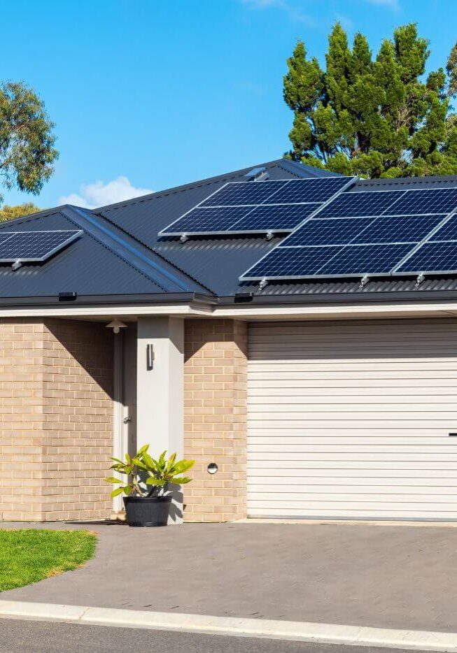 solar panel on residential roof