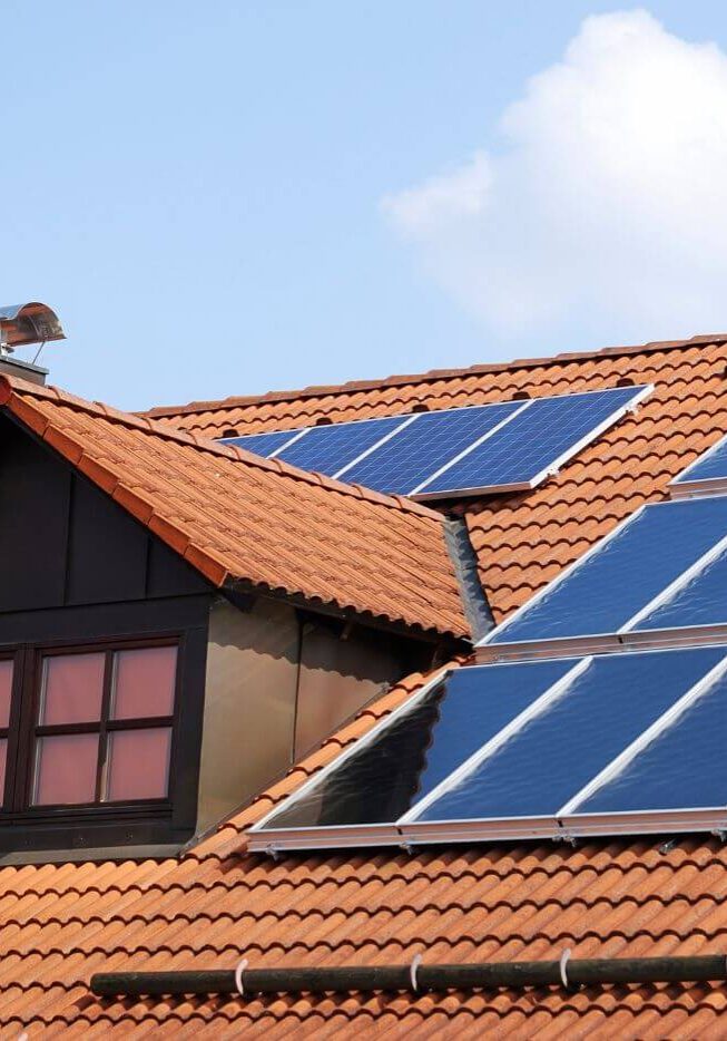 solar panels on residential roof